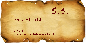 Sors Vitold névjegykártya