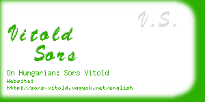 vitold sors business card